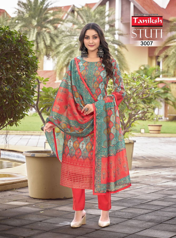 Stuti Vol 3 By Taniksh Embroidery Printed Kurti With Bottom Dupatta Wholesale Price In Surat